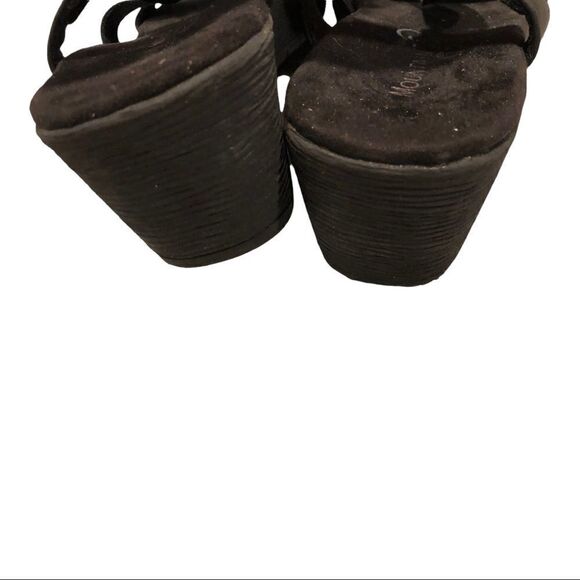 MOUNTAIN SOLE SANDALS, Kelly Black Sling Back Wedge Size 8 - Picture 6 of 8